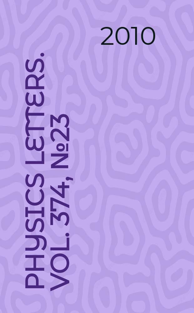 Physics letters. Vol. 374, № 23
