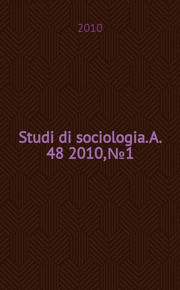 Studi di sociologia. A. 48 2010, № 1