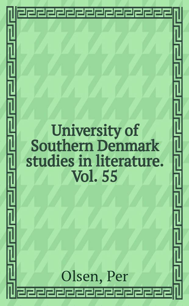 University of Southern Denmark studies in literature. Vol. 55 : Livet bliver ikke genudsendt = Жизнь не останавливается