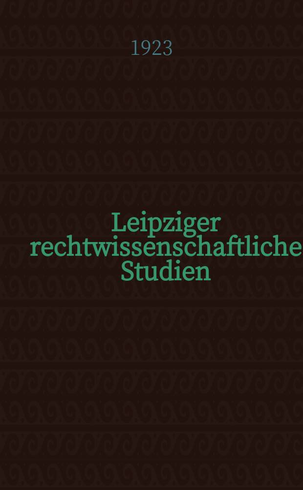 Leipziger rechtwissenschaftliche Studien