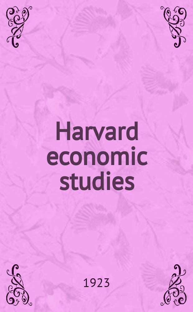 Harvard economic studies
