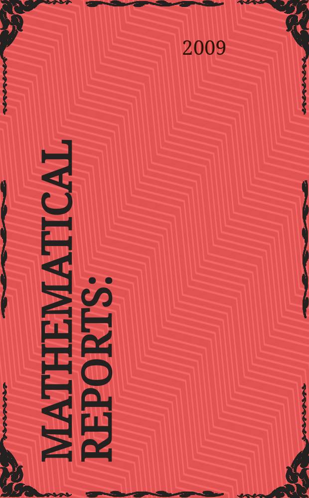 Mathematical reports : (Form. Studii şi cercetăn matematice). Vol.11(61), №4