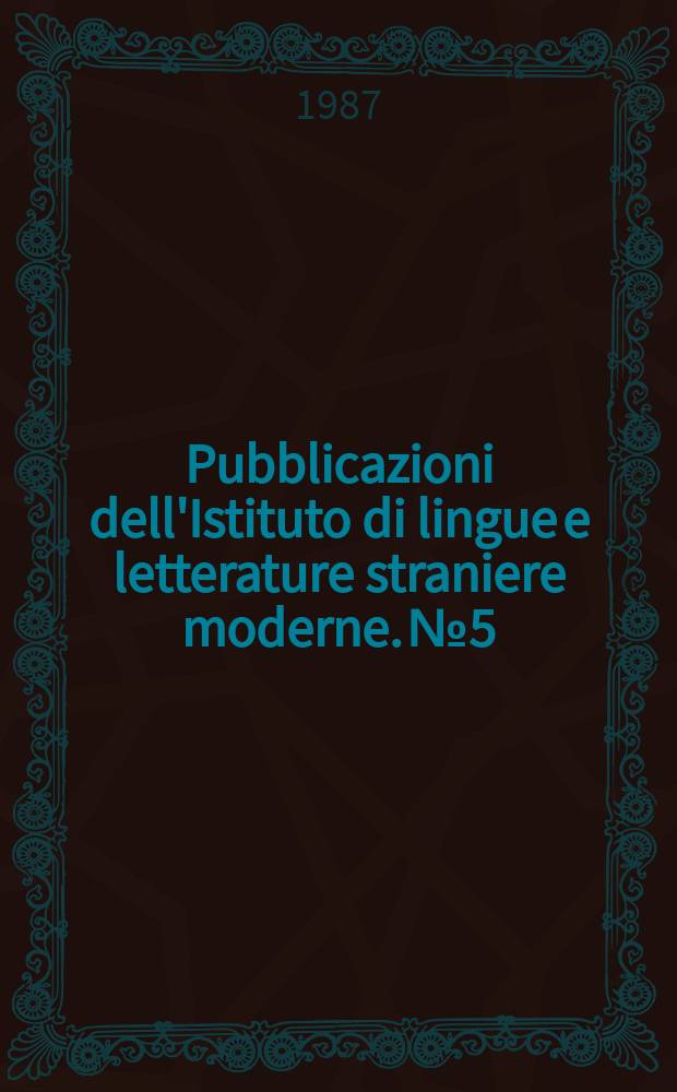 Pubblicazioni dell'Istituto di lingue e letterature straniere moderne. № 5 : Sainte-Beuve e l'Italia = Сент-Бев и Италия