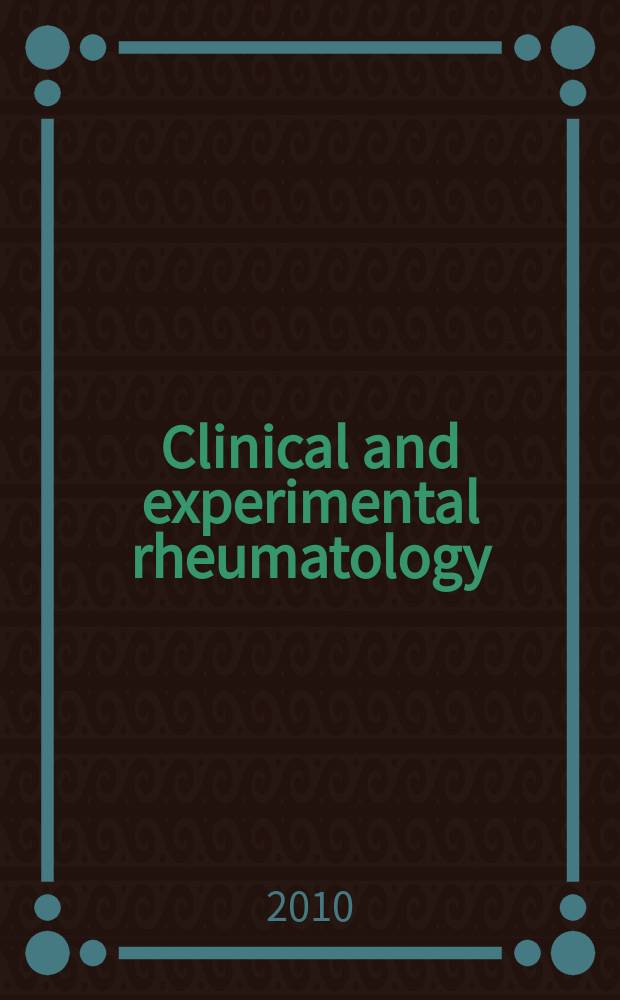 Clinical and experimental rheumatology : An Intern. j. of rheumatic a. connective tissue diseases. 2010 к vol. 28, № 3, suppl. 59 : Evolution of anti-TNF treatment for rheumatoid arthritis = Развитие анти-ФНО терапии ревматоидного артрита