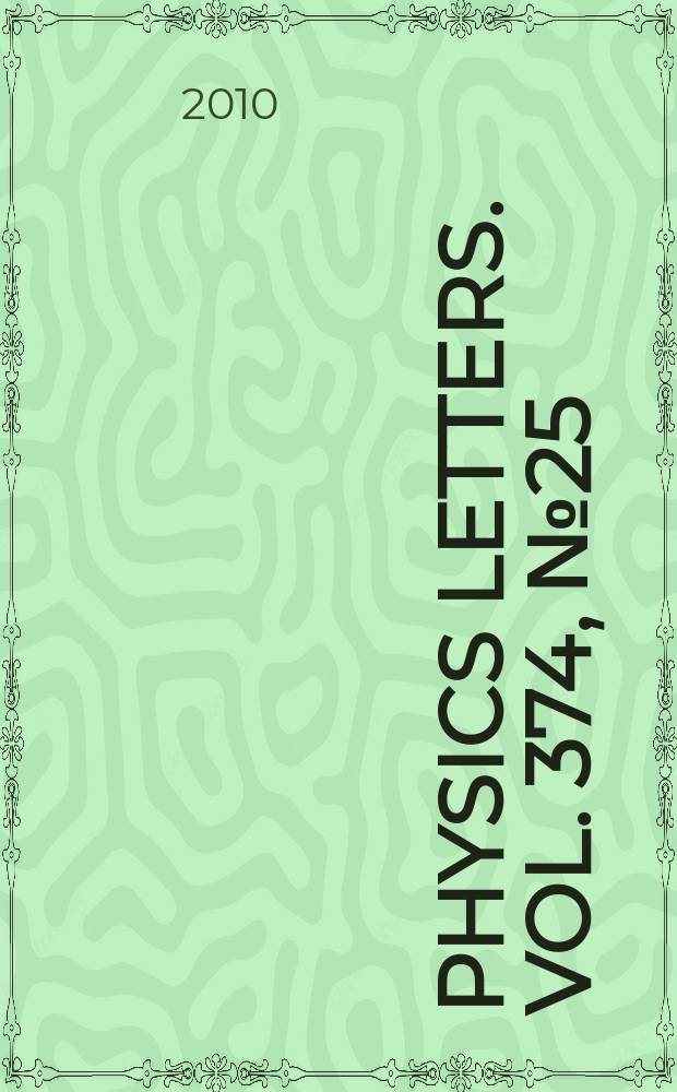 Physics letters. Vol. 374, № 25