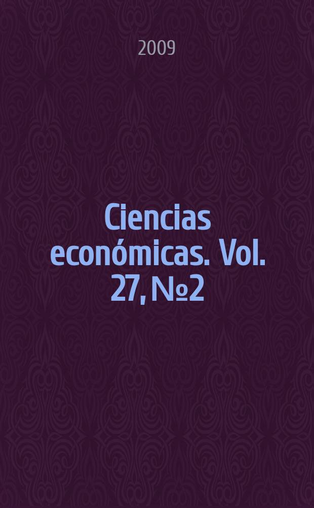 Ciencias económicas. Vol. 27, № 2