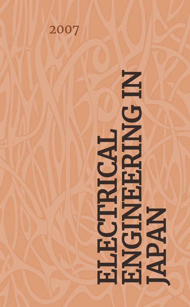Electrical engineering in Japan : A transl. of the Denki Gakkai Ronbunshi (Transactions of the Inst. of electrical engineering in Japan). Vol. 158, № 2