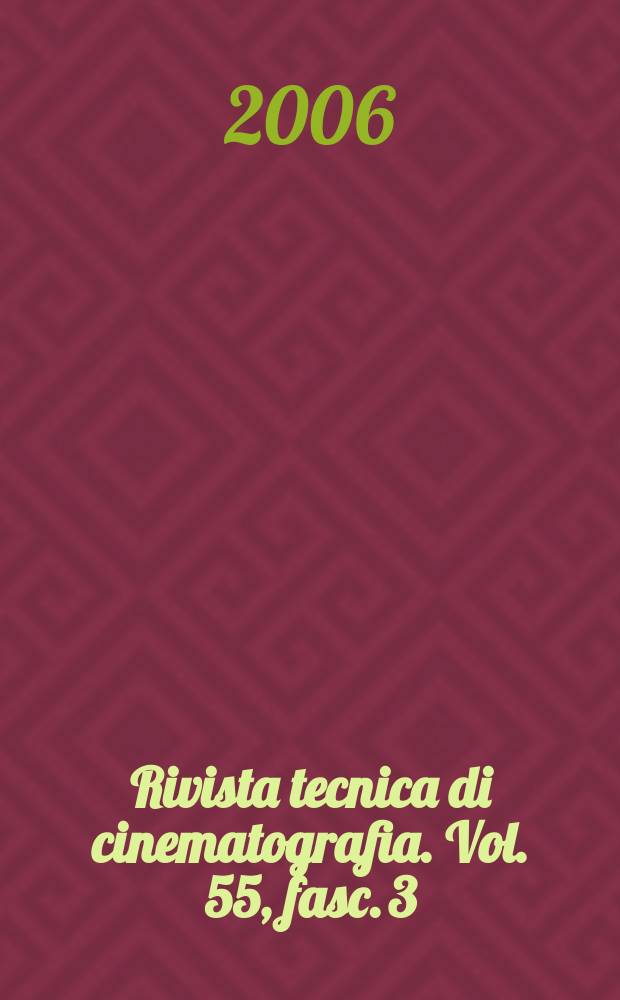Rivista tecnica di cinematografia. Vol. 55, fasc. 3/4