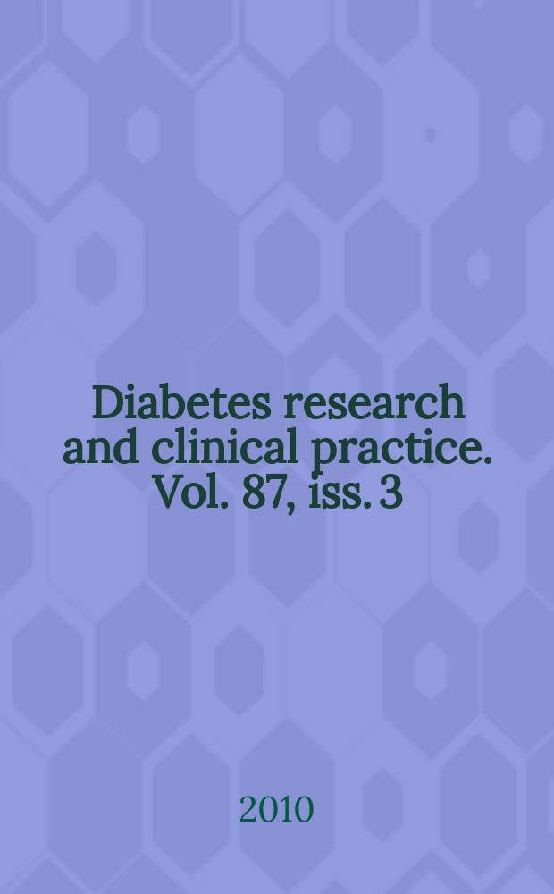 Diabetes research and clinical practice. Vol. 87, iss. 3