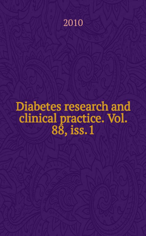 Diabetes research and clinical practice. Vol. 88, iss. 1