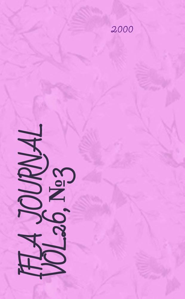 IFLA journal. Vol.26, № 3