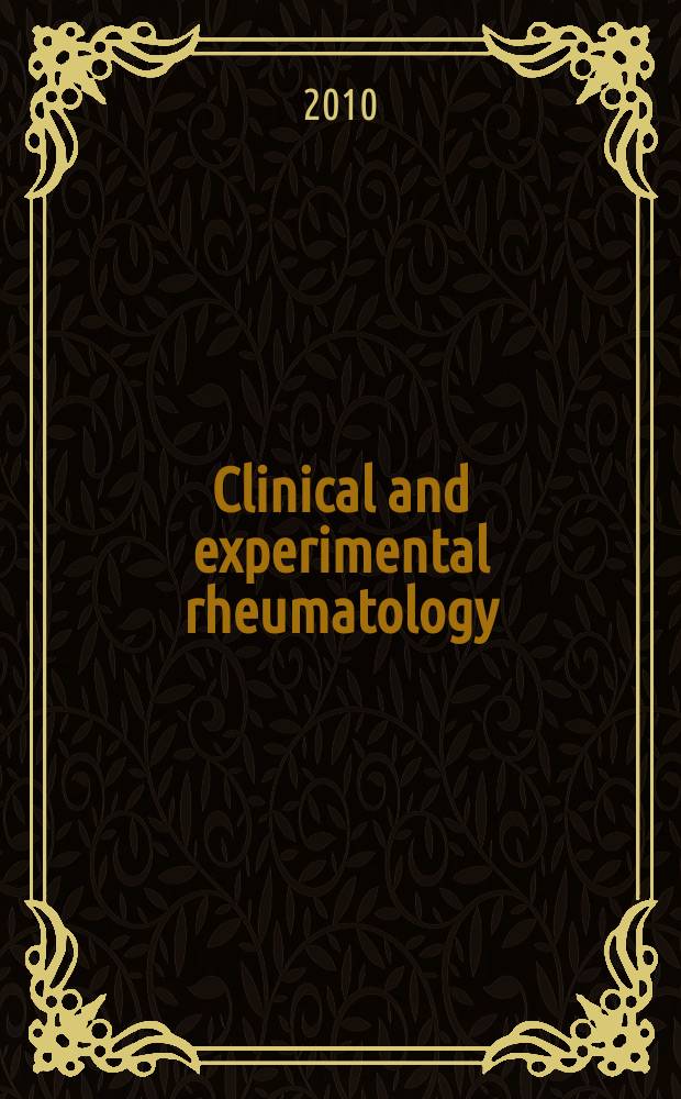 Clinical and experimental rheumatology : An Intern. j. of rheumatic a. connective tissue diseases. Vol. 28, № 4