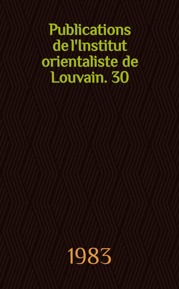 Publications de l'Institut orientaliste de Louvain. 30 : Gli scritti siriaci di Nilo Il Solitario