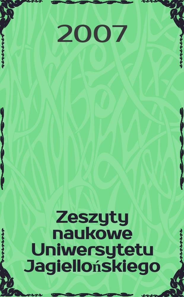 Zeszyty naukowe Uniwersytetu Jagiellońskiego