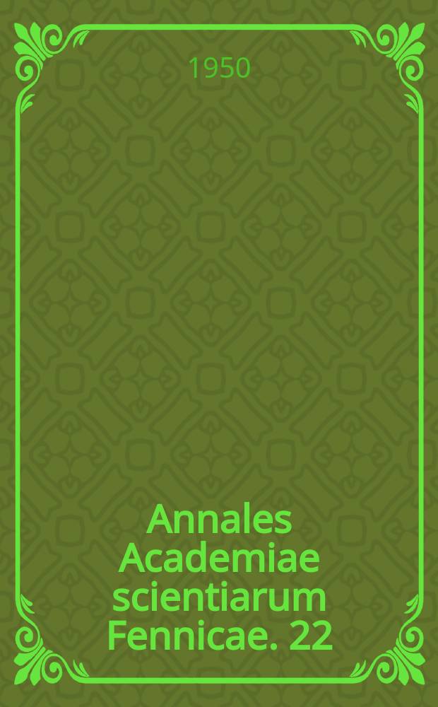 Annales Academiae scientiarum Fennicae. 22 : On the isostatic structure of the Earth's crust