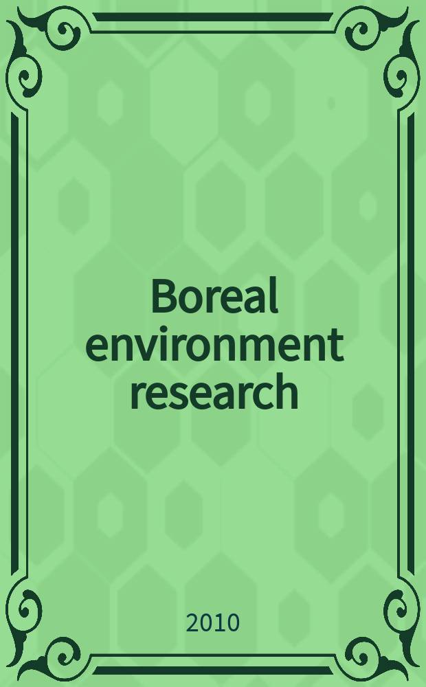 Boreal environment research : An intern. interdisciplinary j. Vol. 15, № 4