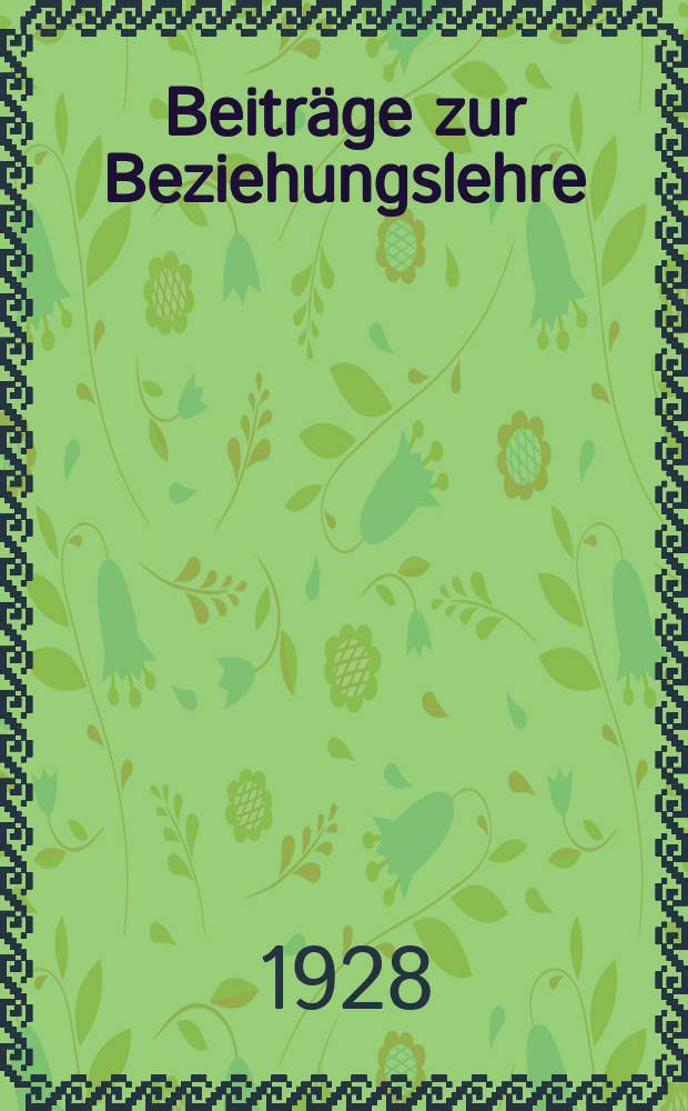Beitr&auml;ge zur Beziehungslehre : Erg&auml;nzungshefte zum Archiv f&uuml;r Beziehungslehre, dem zweiten Teile der K&ouml;lner Vierteljahrshefte f&uuml;r Soziologie. H. 1 : Das Dorf als soziales Gebilde = Деревня как социальная форма
