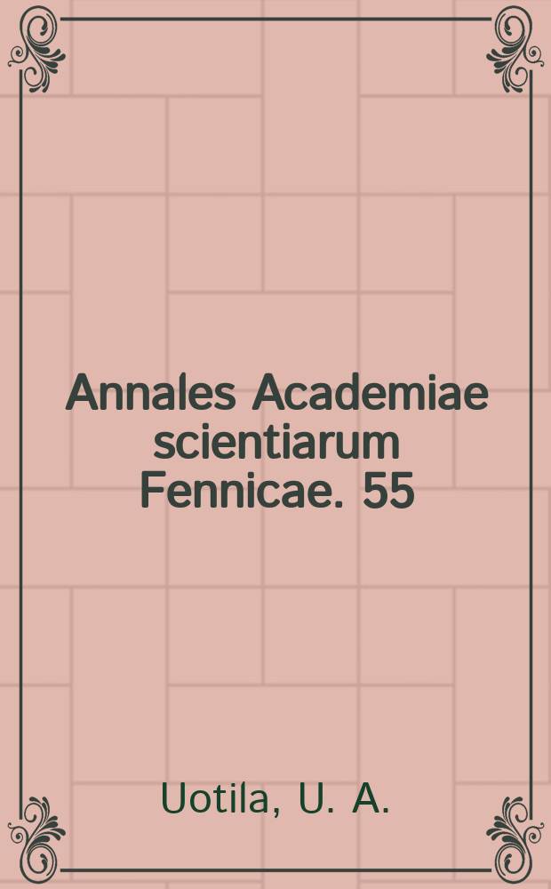 Annales Academiae scientiarum Fennicae. 55 : Investigations on the gravity field and shape