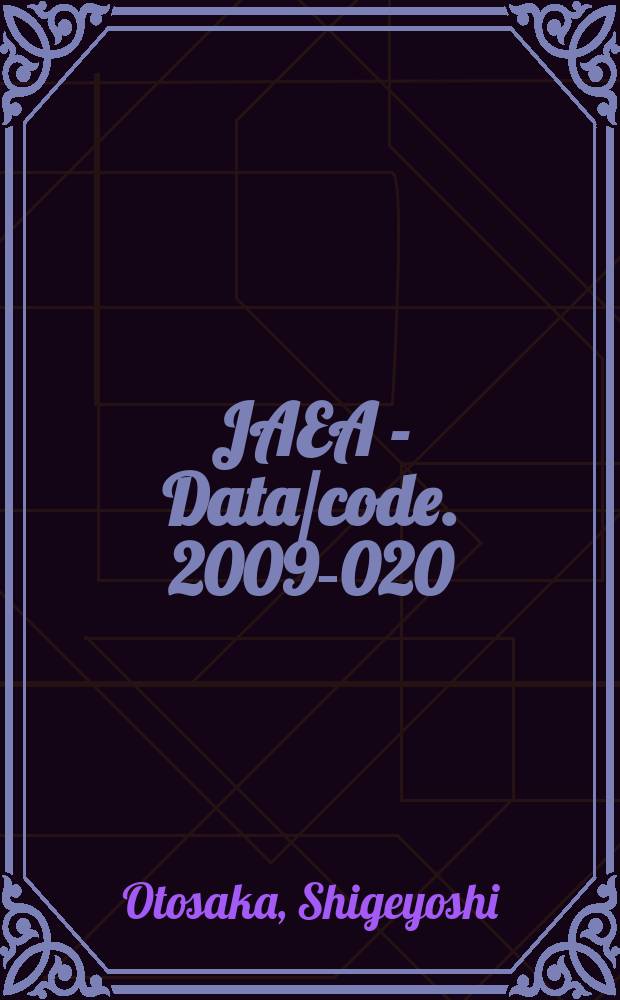 JAEA - Data/code. 2009-020 : Establishment of database for Japan sea parameters on marine environment and radioactivity (JASPER)