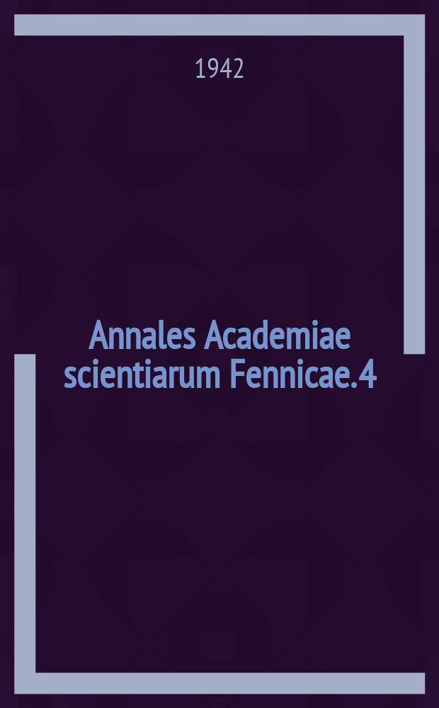 Annales Academiae scientiarum Fennicae. 4 : On the isostatic structure of the earth's crust in the Carpathian countries and the related phenomena