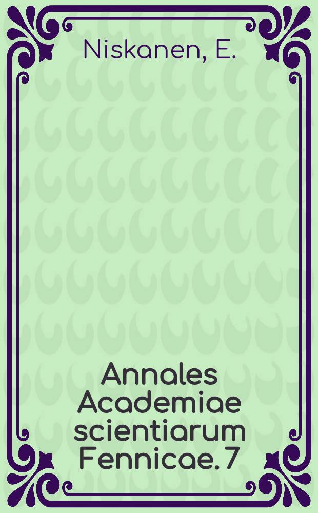 Annales Academiae scientiarum Fennicae. 7 : On the deformation of the earth's crust under the weight of a glacial ice-load and related phenomena