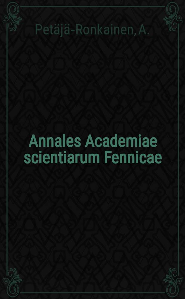 Annales Academiae scientiarum Fennicae : On podzolization in glaciofluvial material in Northern Finland