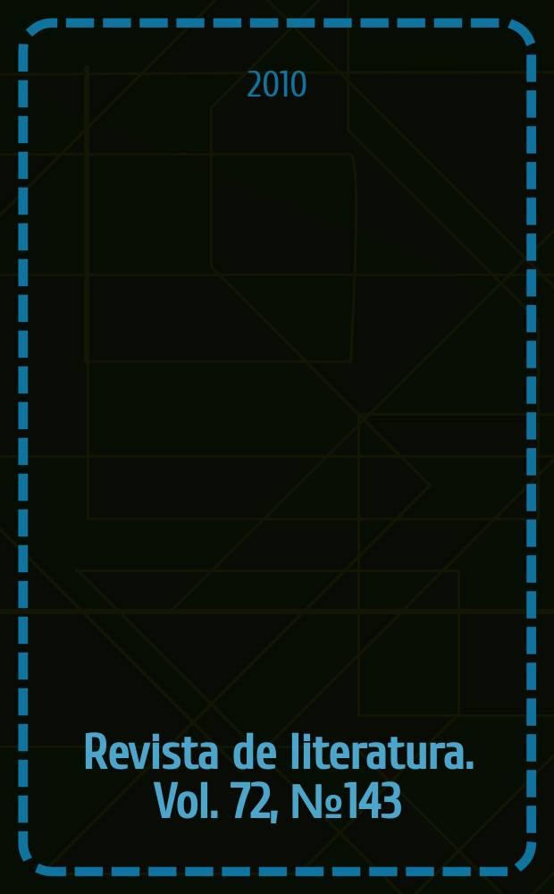 Revista de literatura. Vol. 72, № 143