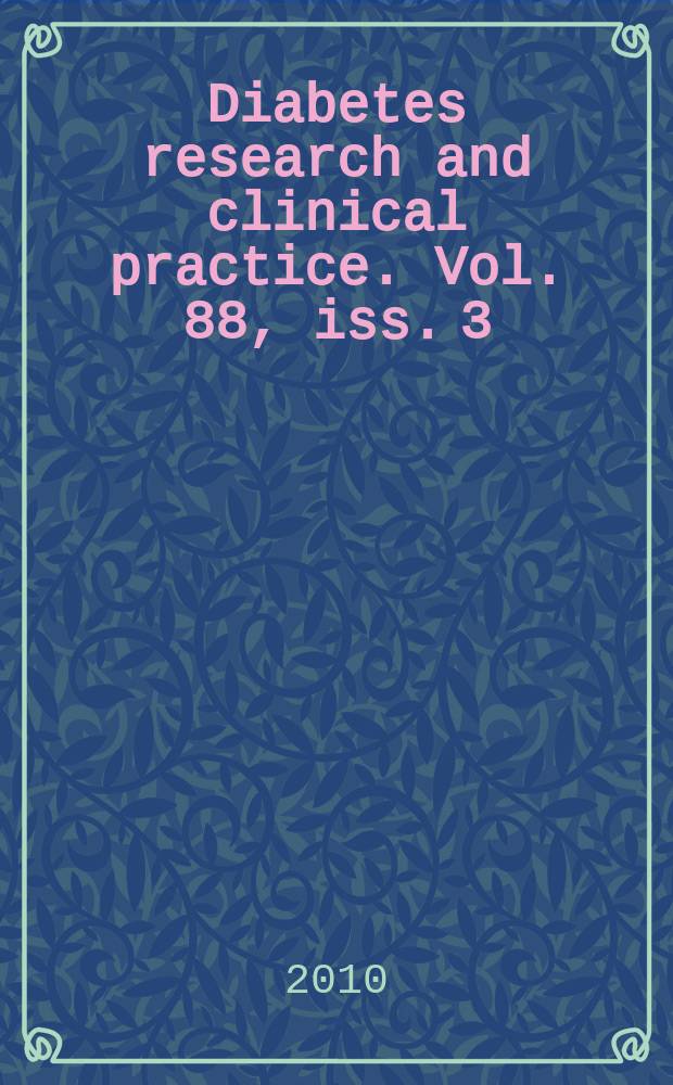Diabetes research and clinical practice. Vol. 88, iss. 3