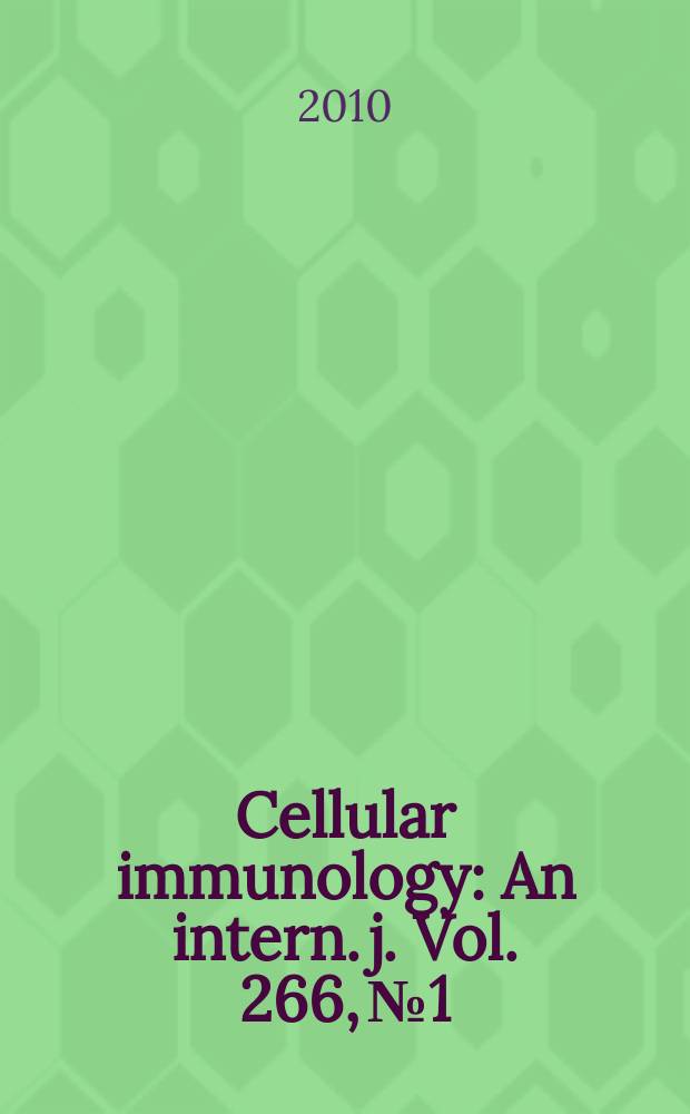 Cellular immunology : An intern. j. Vol. 266, № 1
