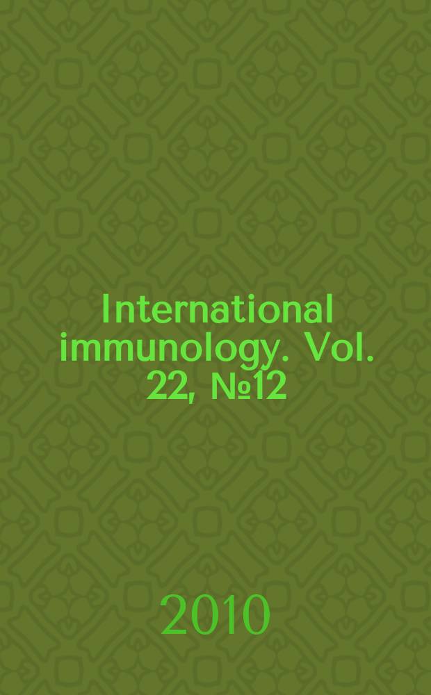 International immunology. Vol. 22, № 12