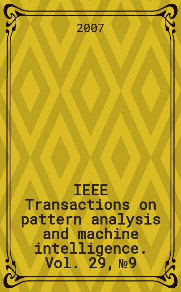 IEEE Transactions on pattern analysis and machine intelligence. Vol. 29, № 9