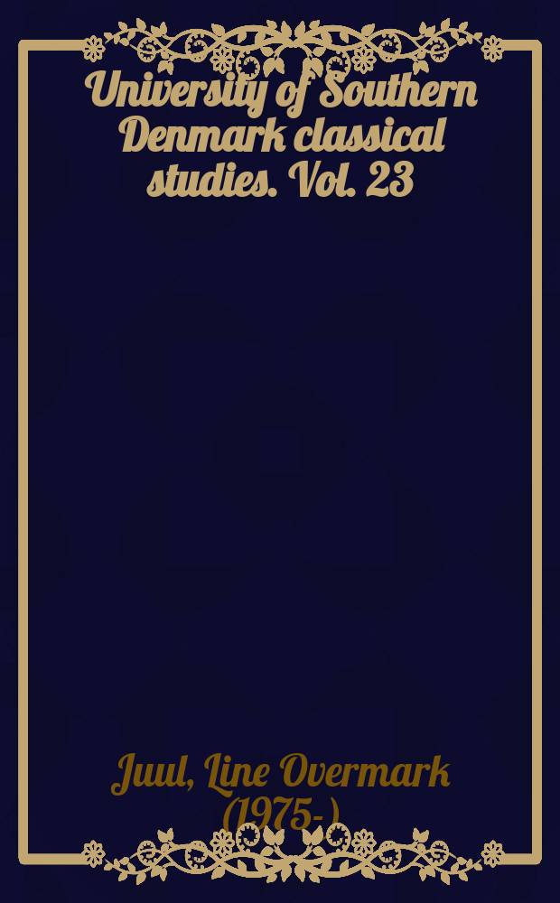 University of Southern Denmark classical studies. Vol. 23 : Oracular tales in Pausanias = Прроческие рассказы Павсания
