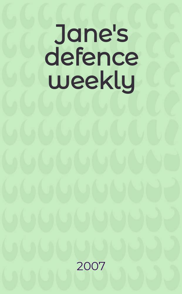 Jane's defence weekly : An intern. Thomson publ. Vol. 44, № 47