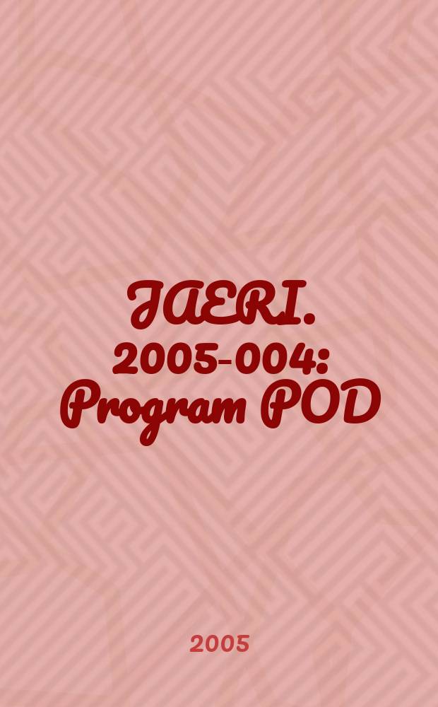 JAERI. 2005-004 : Program POD