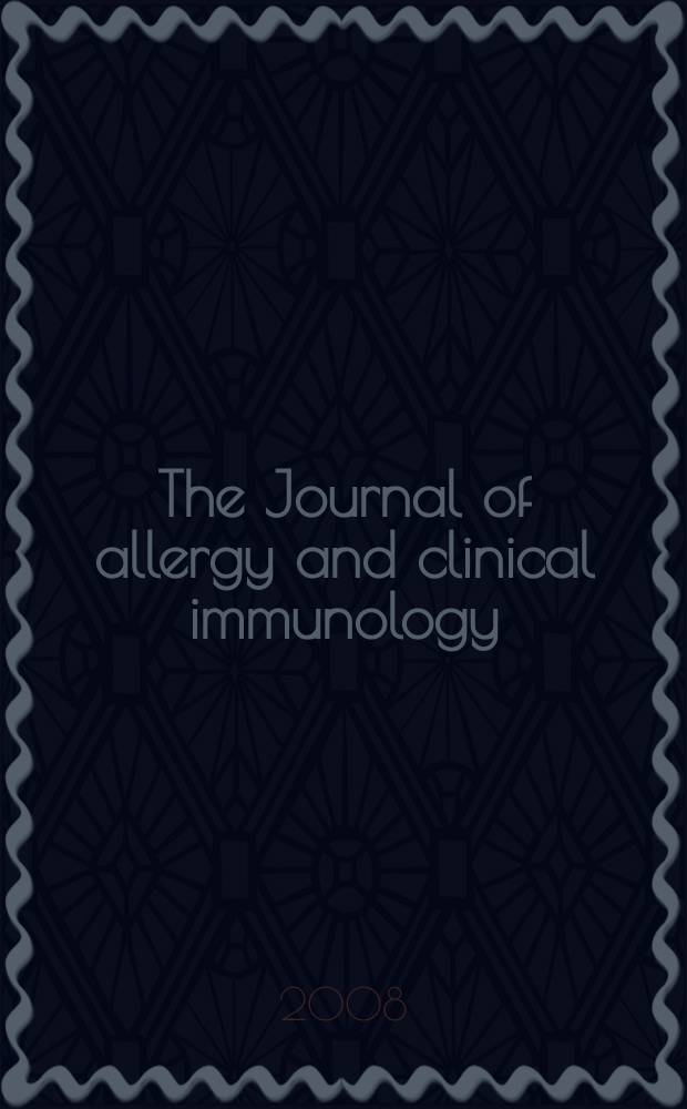 The Journal of allergy and clinical immunology : Including "Allergy abstracts" Offic. organ of Amer. acad. of allergy. Vol. 122, № 2