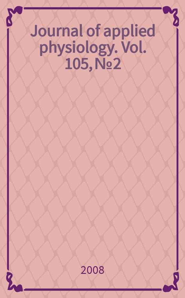 Journal of applied physiology. Vol. 105, № 2