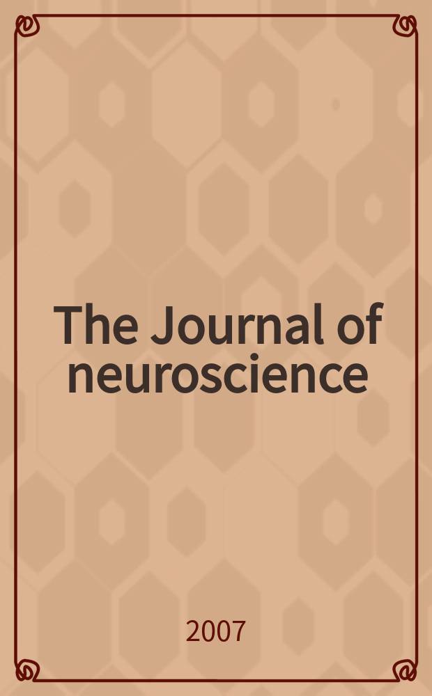 The Journal of neuroscience : The official journal of the Society for neuroscience. Vol. 27, № 13