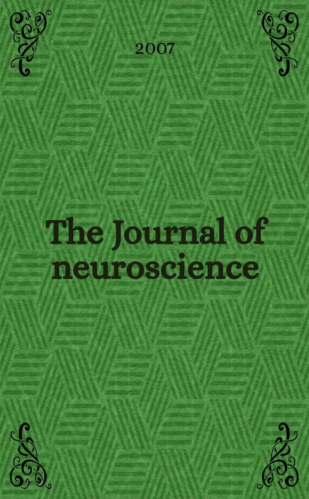 The Journal of neuroscience : The official journal of the Society for neuroscience. Vol. 27, № 25