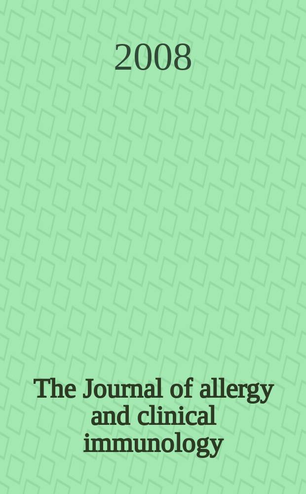 The Journal of allergy and clinical immunology : Including "Allergy abstracts" Offic. organ of Amer. acad. of allergy. 2008 к vol. 122, № 2, suppl. : The diagnisis & management of rhinitis: an updated practice parameter = Диагностика и ведение ринита:обновленная практическая характеристика.