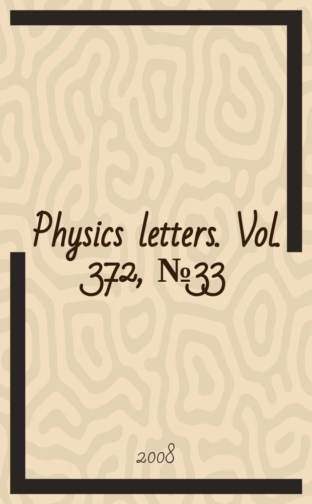 Physics letters. Vol. 372, № 33