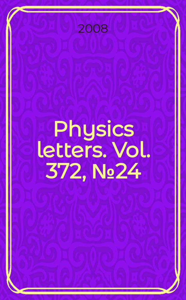 Physics letters. Vol. 372, № 24