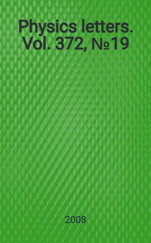 Physics letters. Vol. 372, № 19