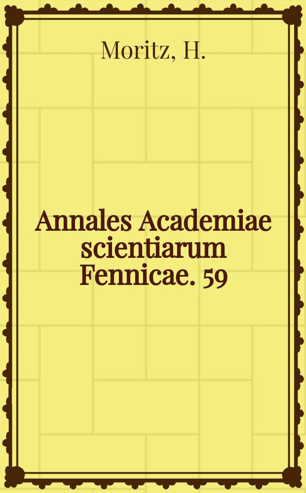 Annales Academiae scientiarum Fennicae. 59 : Studies on the accuracy of the computation of gravity in high elevations