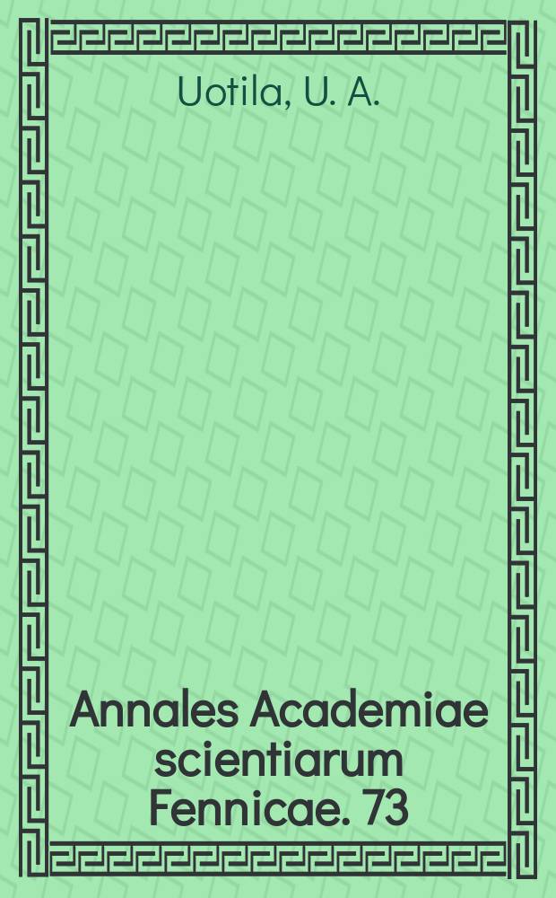 Annales Academiae scientiarum Fennicae. 73 : Adjustment of a world-wide gravity base station network
