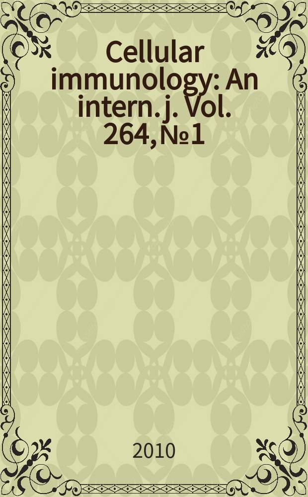 Cellular immunology : An intern. j. Vol. 264, № 1