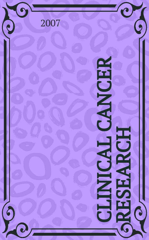 Clinical cancer research : An off. j. of the Amer. assoc. for cancer research. Vol. 13, № 8