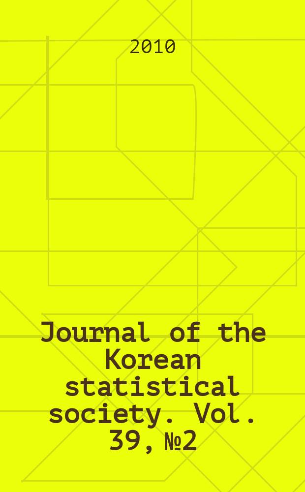 Journal of the Korean statistical society. Vol. 39, № 2