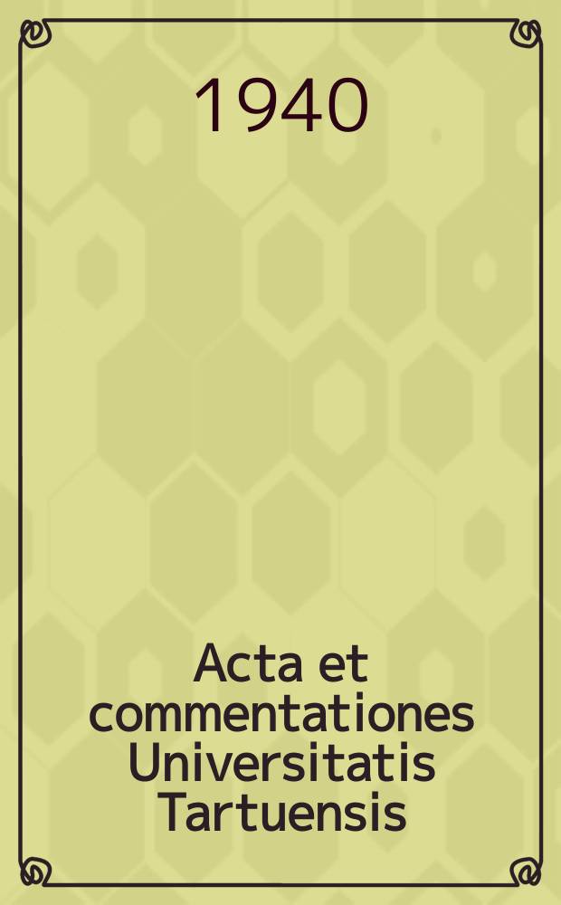 Acta et commentationes Universitatis Tartuensis (Dorpatensis). 37, № 1 : Charakterische merkmale der Luftmassen über Europa nach aerologischen Beobachtungen