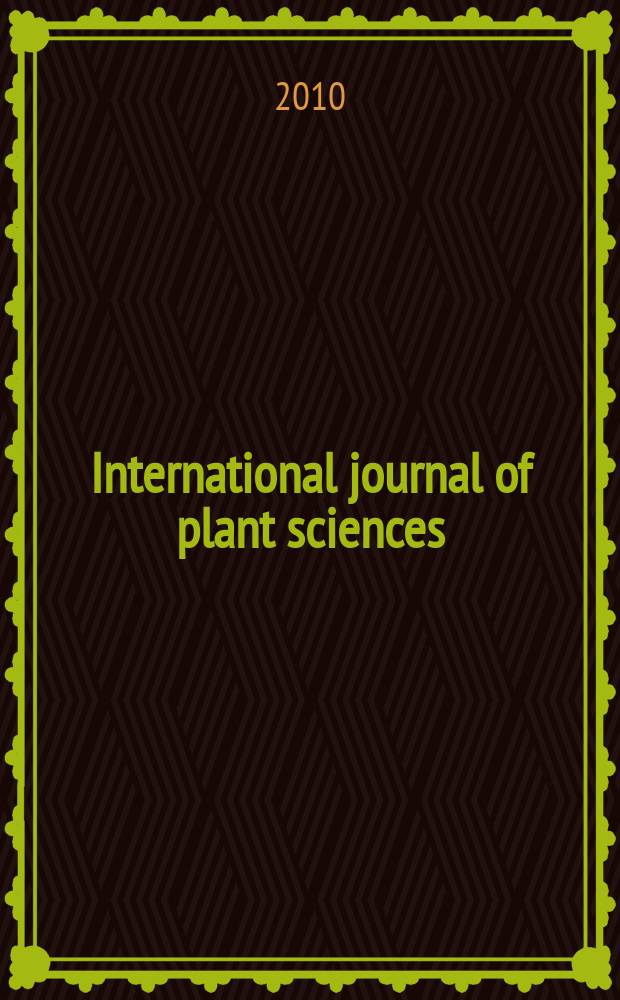 International journal of plant sciences : Form. Botanical gazette. Vol. 171, № 8