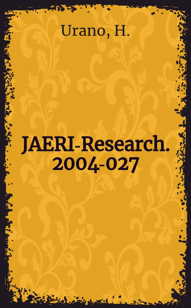 JAERI-Research. 2004-027 : Energy confinement and transport...